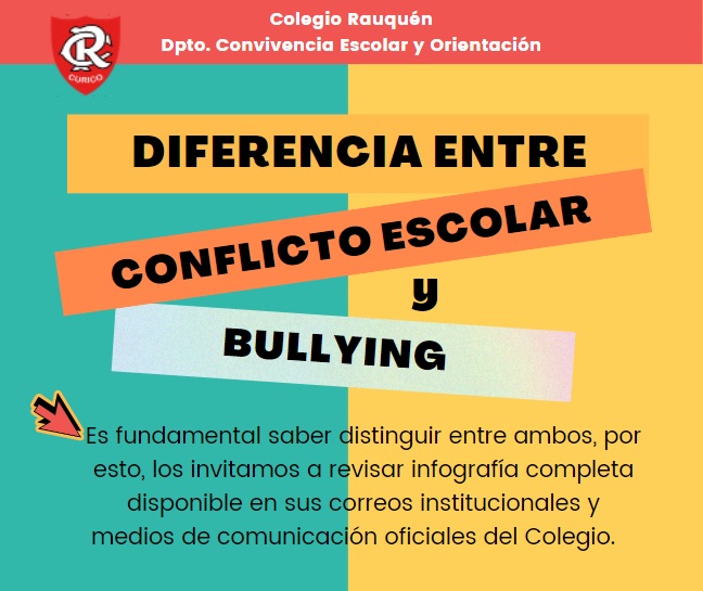 Principales Diferencias entre “Conflicto Escolar” y “Bullying”