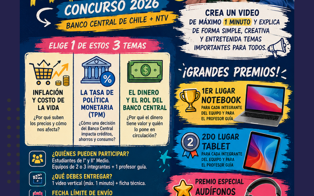¡INVITAMOS A NUESTROS ALUMNOS DE 1° Y 2° MEDIO A PARTICIPAR DEL CONCURSO “ECONOMÍA MÁS CERCA 2026”!